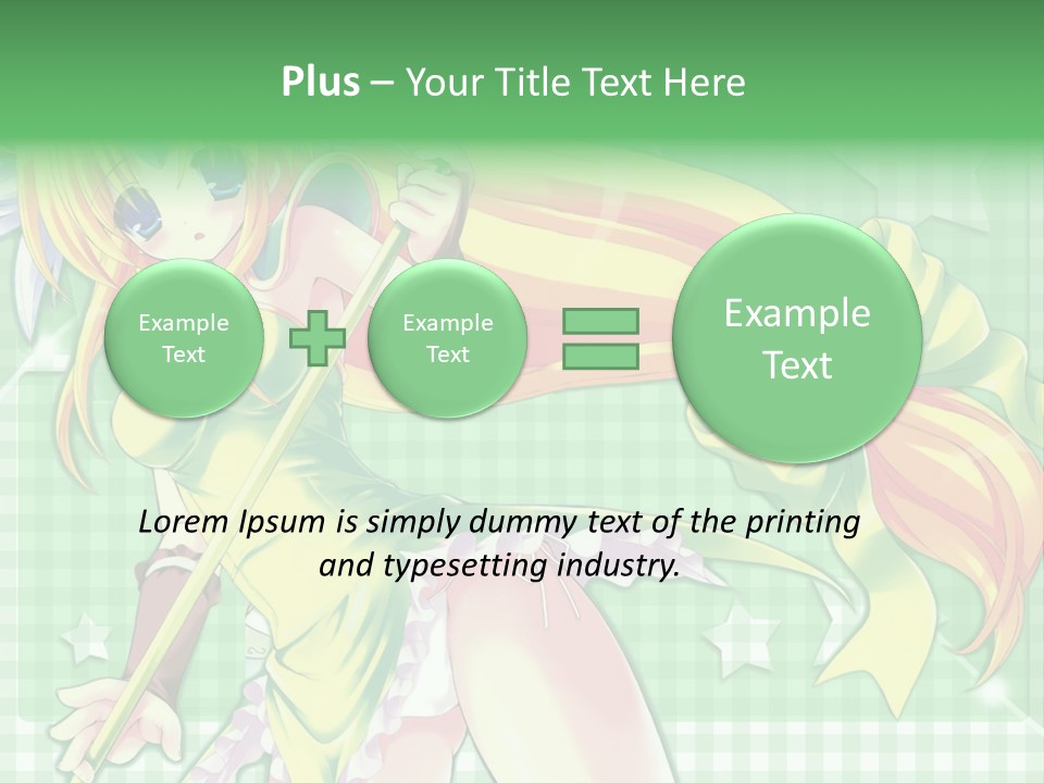 A Girl In A Green Dress Holding A Wand PowerPoint Template