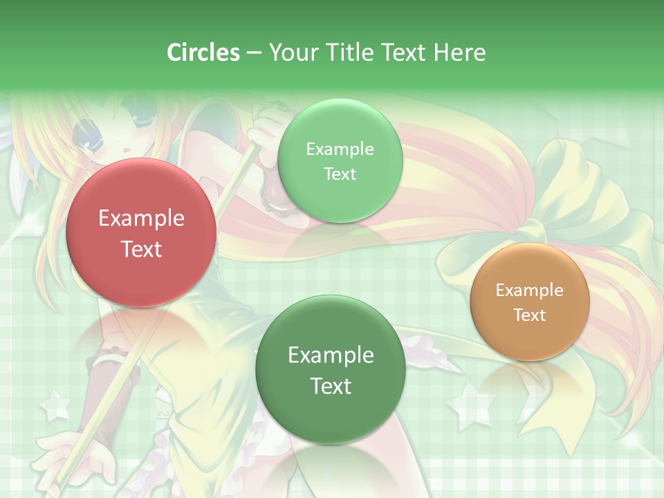 A Girl In A Green Dress Holding A Wand PowerPoint Template