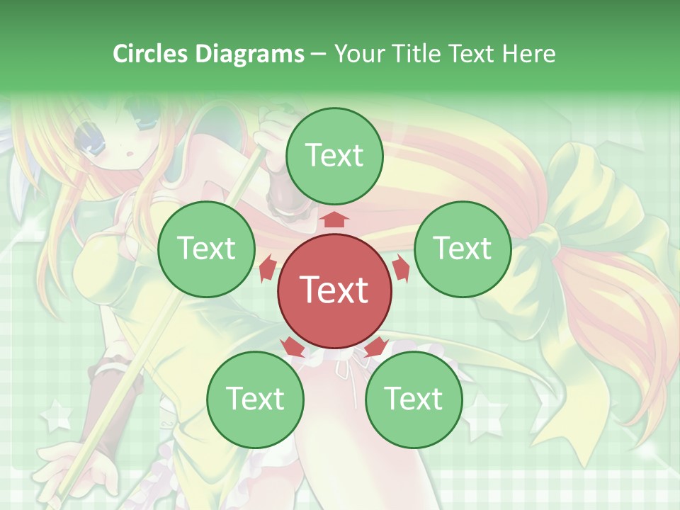 A Girl In A Green Dress Holding A Wand PowerPoint Template