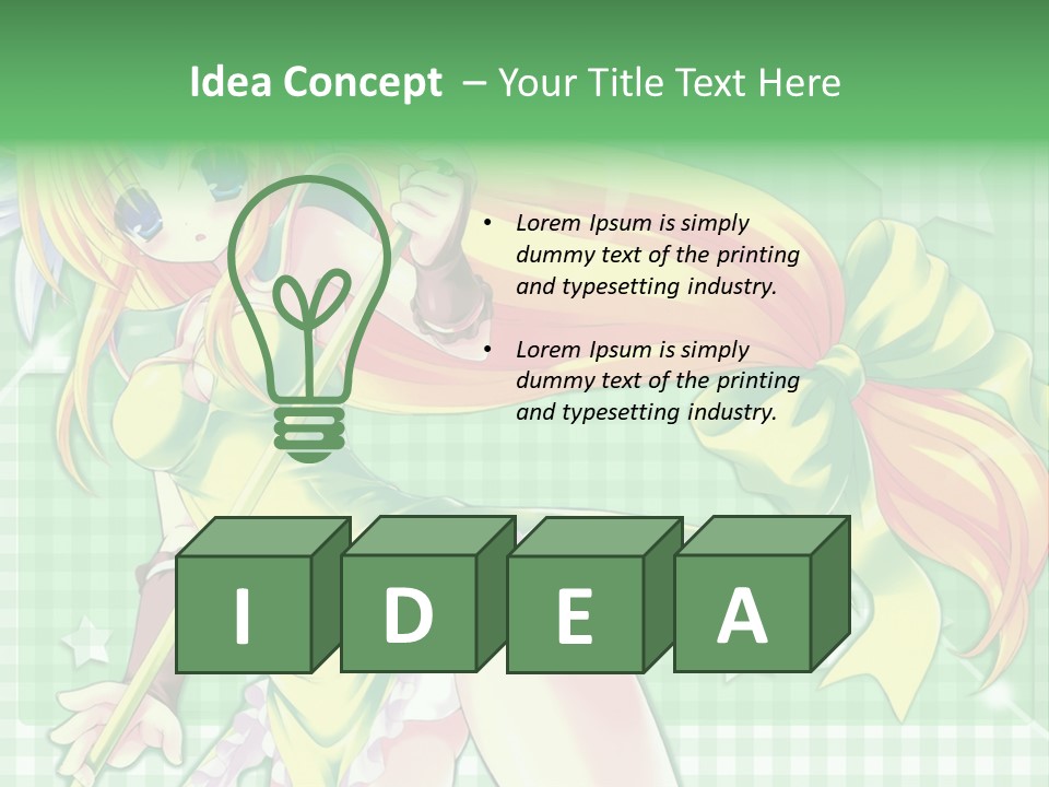 A Girl In A Green Dress Holding A Wand PowerPoint Template