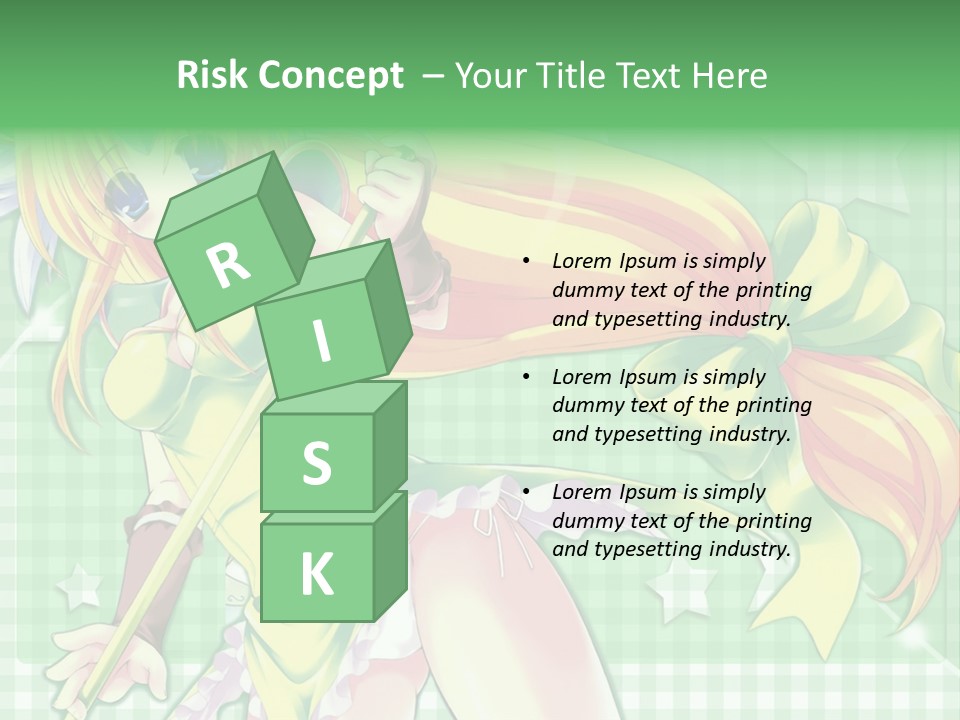 A Girl In A Green Dress Holding A Wand PowerPoint Template