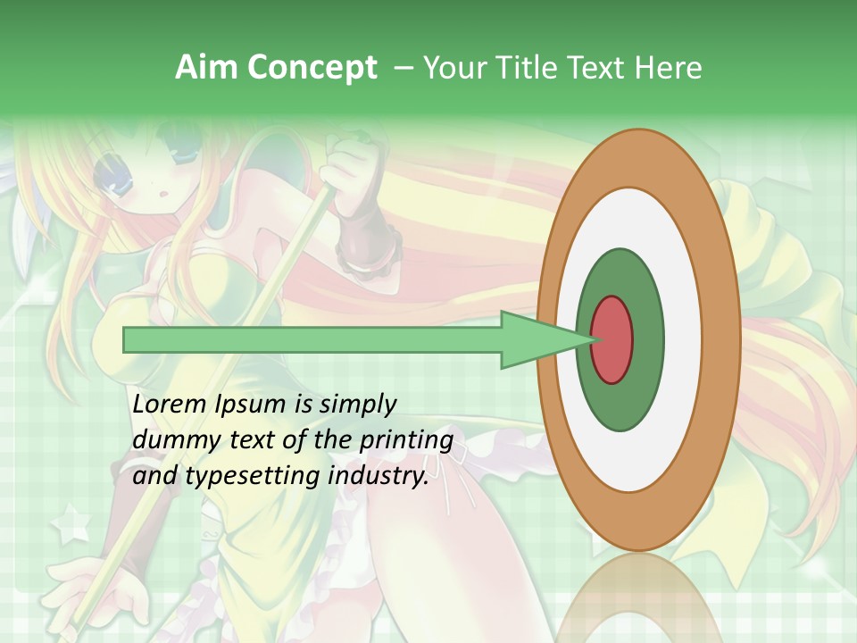 A Girl In A Green Dress Holding A Wand PowerPoint Template