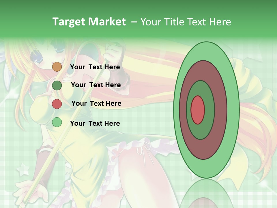 A Girl In A Green Dress Holding A Wand PowerPoint Template