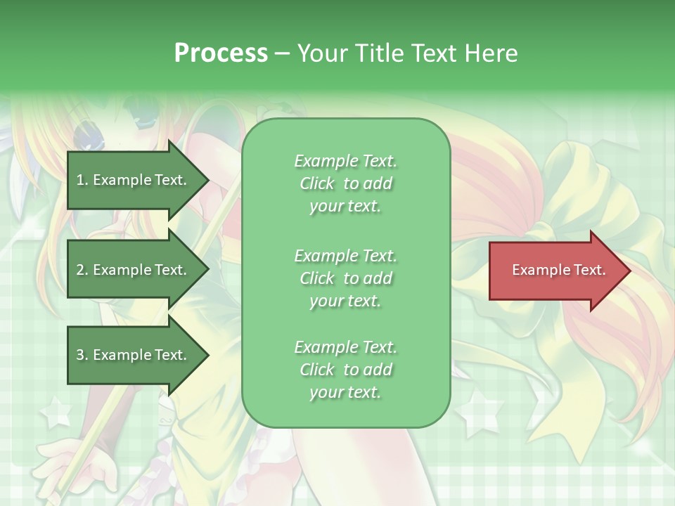 A Girl In A Green Dress Holding A Wand PowerPoint Template