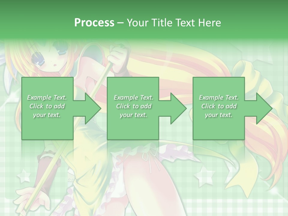 A Girl In A Green Dress Holding A Wand PowerPoint Template