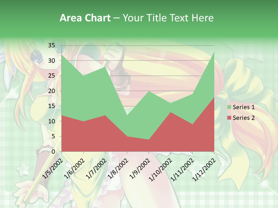 A Girl In A Green Dress Holding A Wand PowerPoint Template