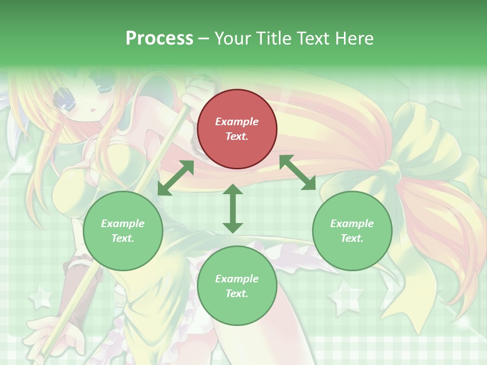 A Girl In A Green Dress Holding A Wand PowerPoint Template