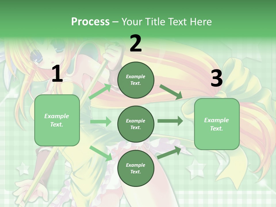 A Girl In A Green Dress Holding A Wand PowerPoint Template