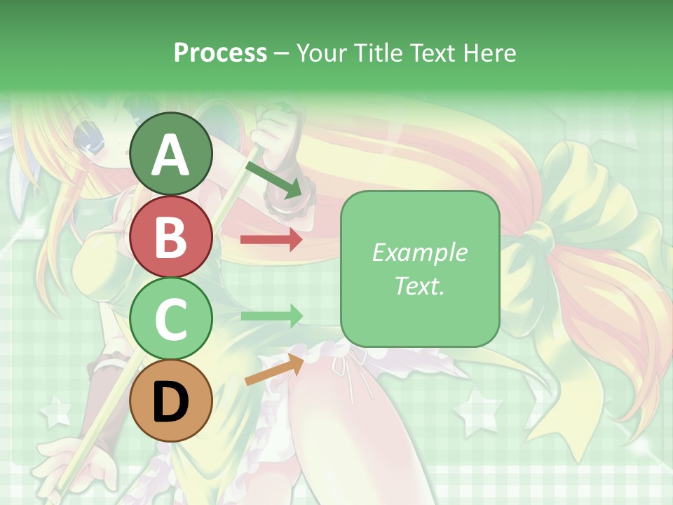 A Girl In A Green Dress Holding A Wand PowerPoint Template