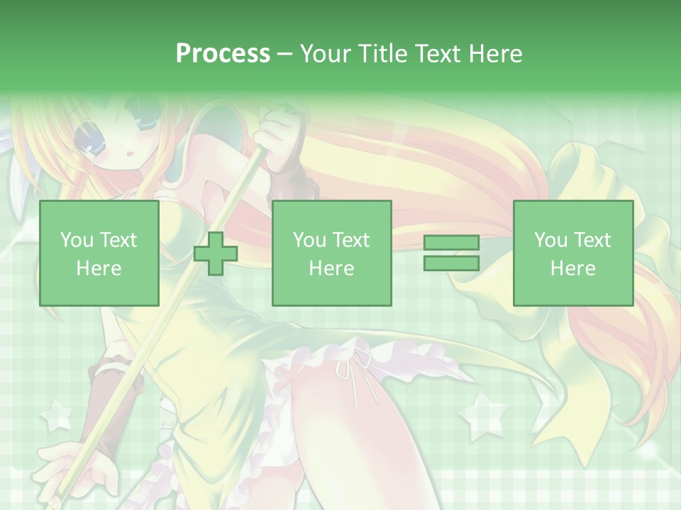 A Girl In A Green Dress Holding A Wand PowerPoint Template