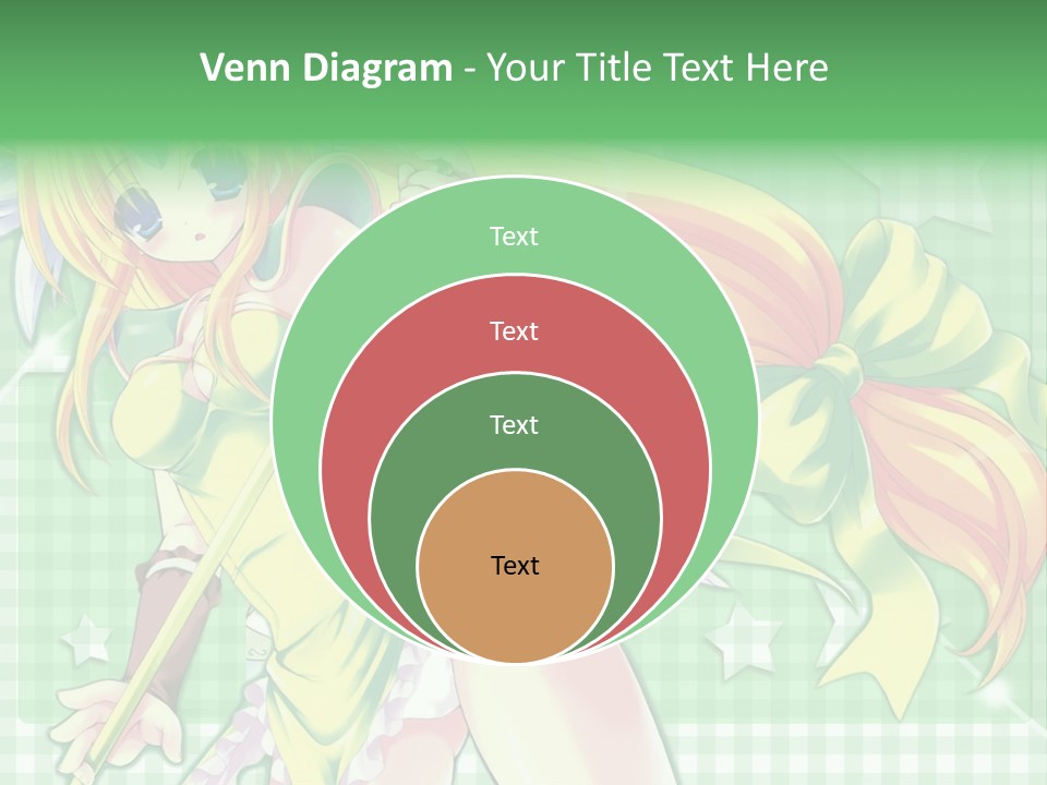 A Girl In A Green Dress Holding A Wand PowerPoint Template