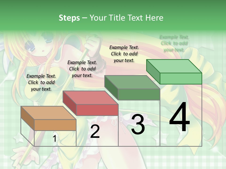 A Girl In A Green Dress Holding A Wand PowerPoint Template