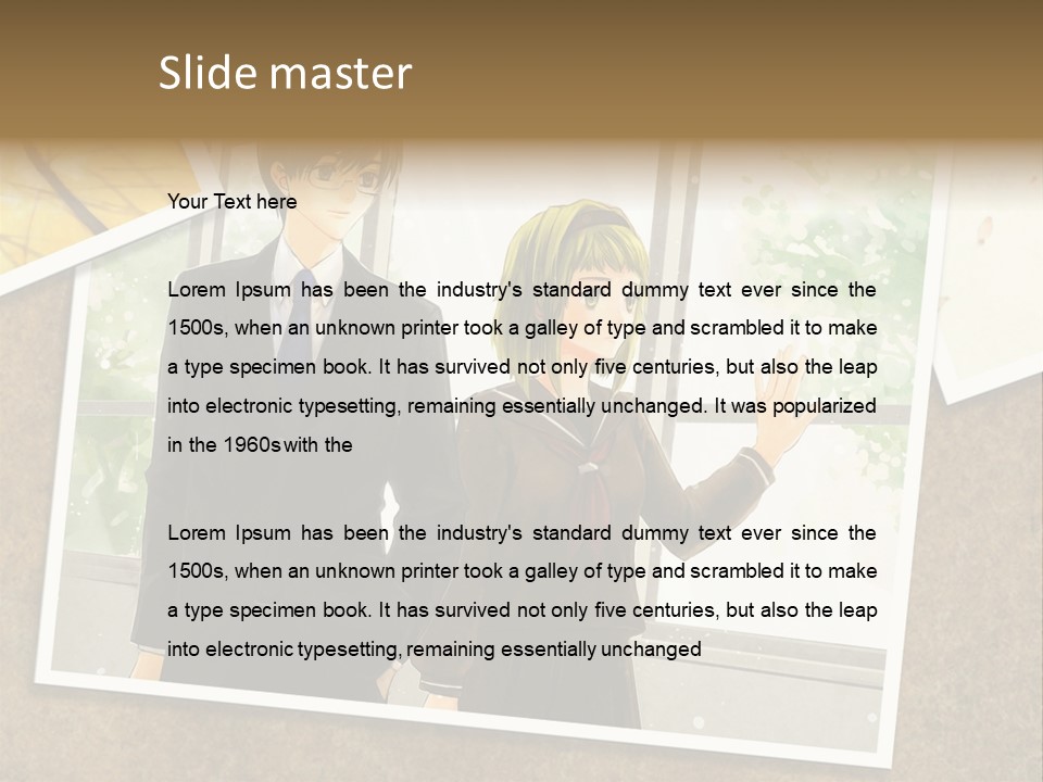 A Couple Of People Standing Next To Each Other PowerPoint Template