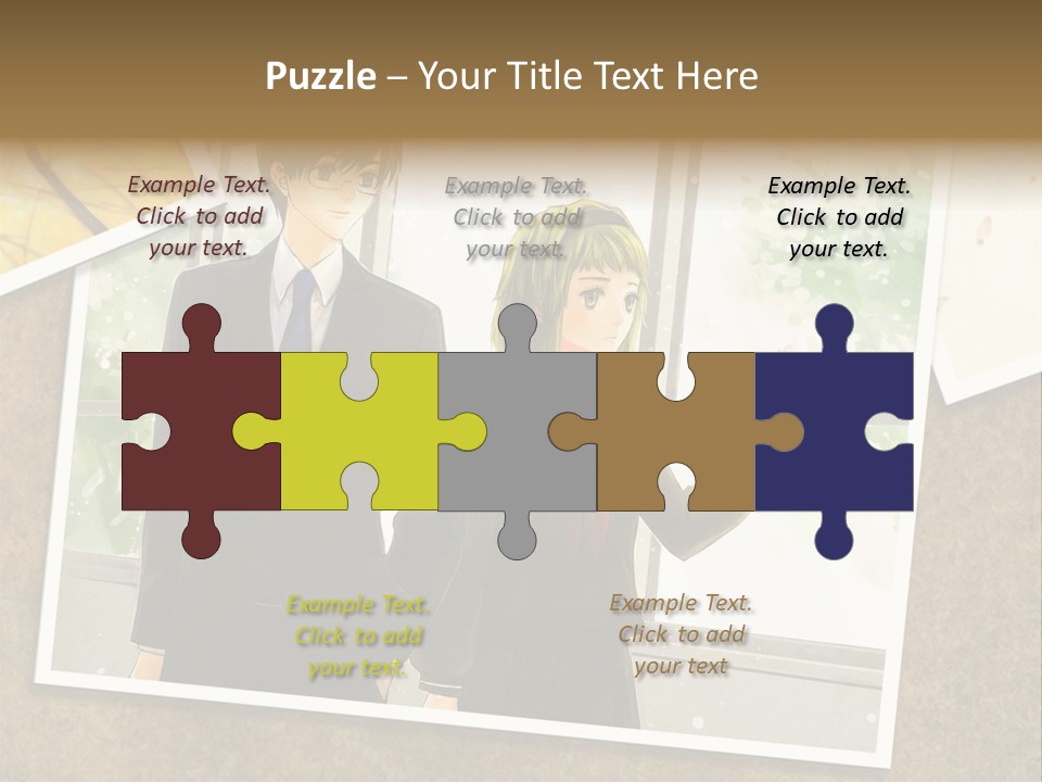 A Couple Of People Standing Next To Each Other PowerPoint Template