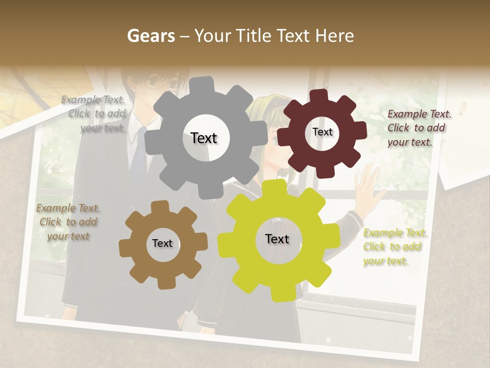 A Couple Of People Standing Next To Each Other PowerPoint Template