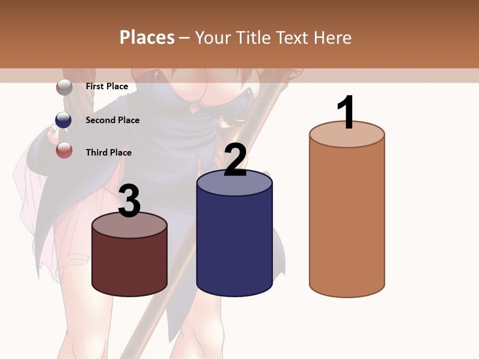 A Woman With A Sword Is Holding A Staff PowerPoint Template