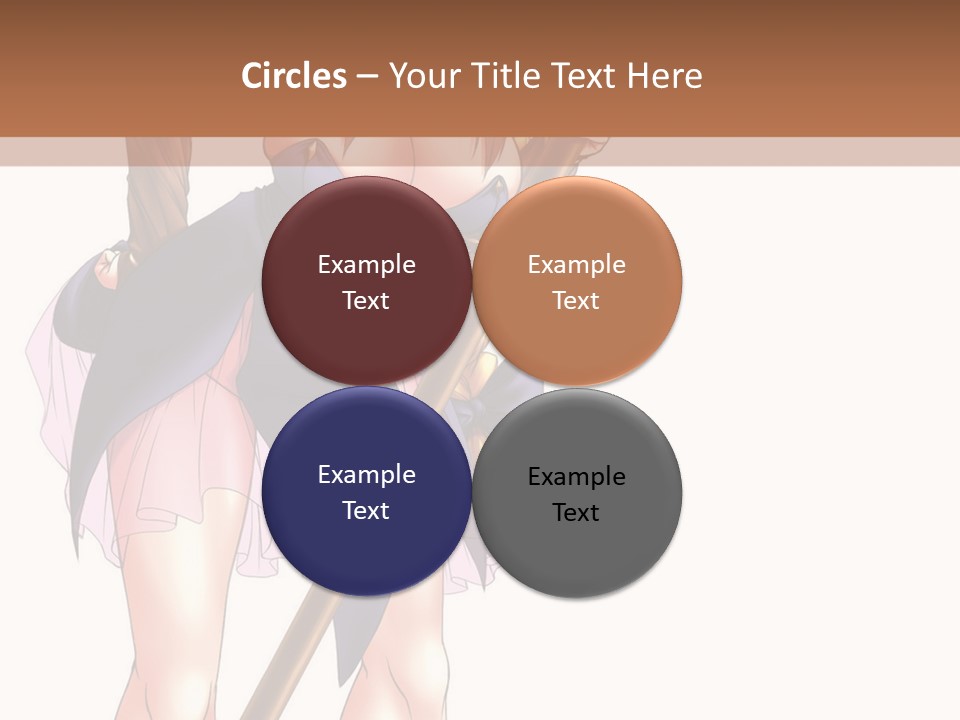 A Woman With A Sword Is Holding A Staff PowerPoint Template