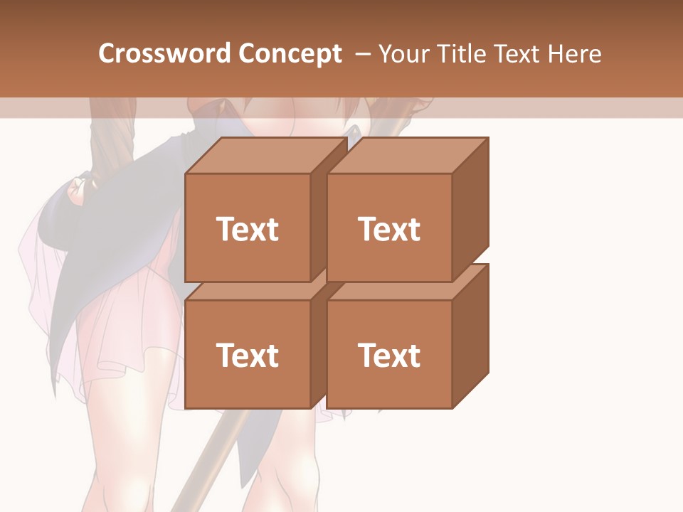 A Woman With A Sword Is Holding A Staff PowerPoint Template