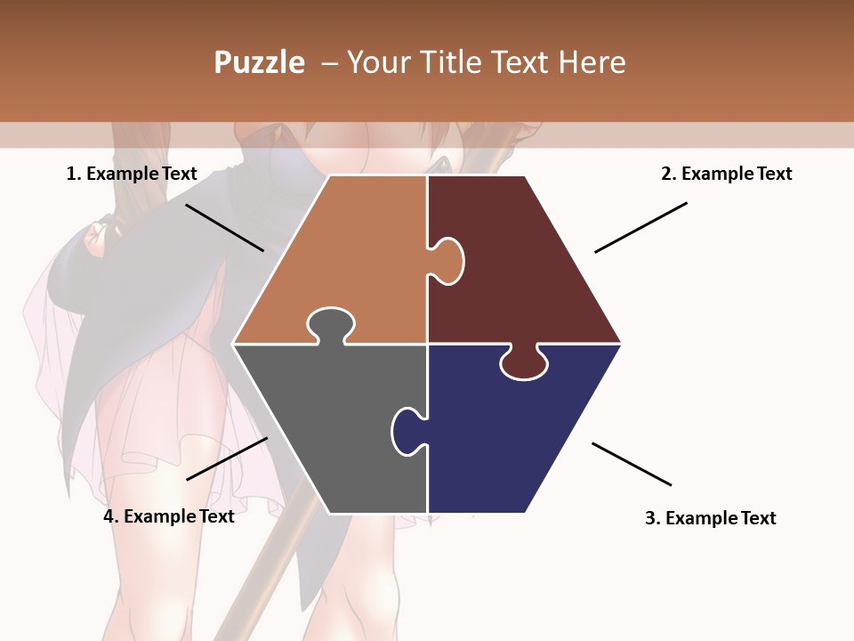 A Woman With A Sword Is Holding A Staff PowerPoint Template