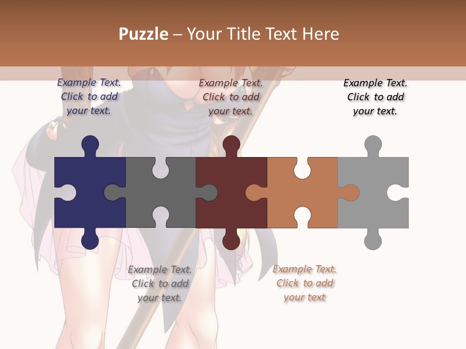 A Woman With A Sword Is Holding A Staff PowerPoint Template