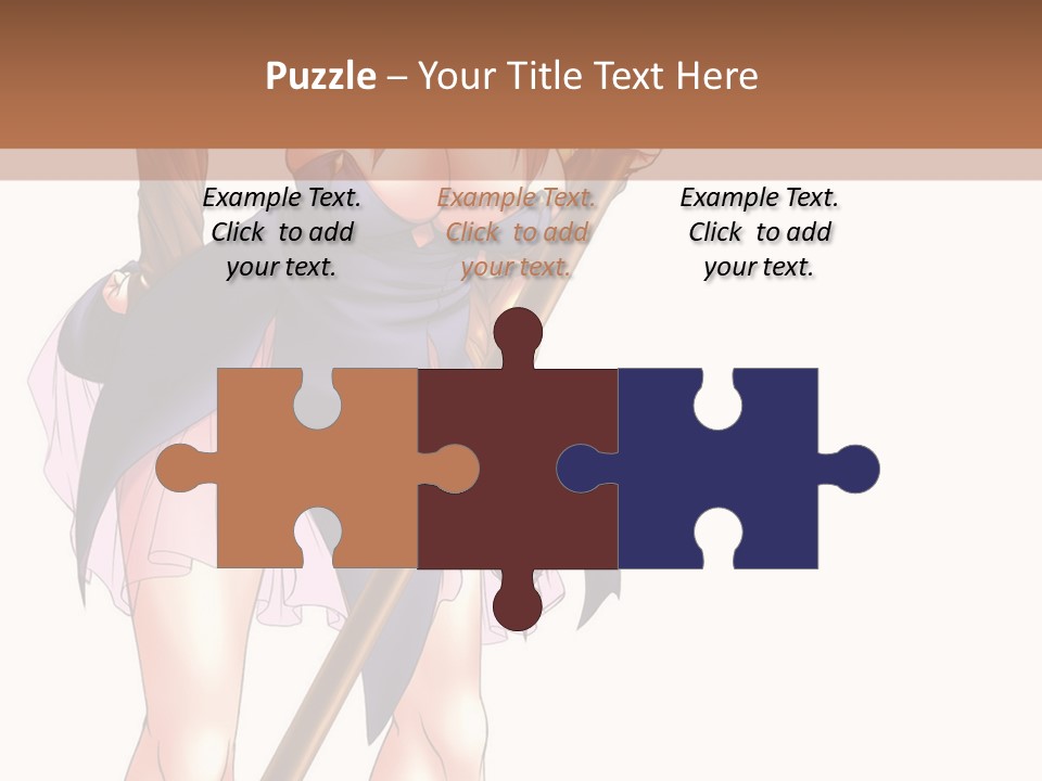 A Woman With A Sword Is Holding A Staff PowerPoint Template