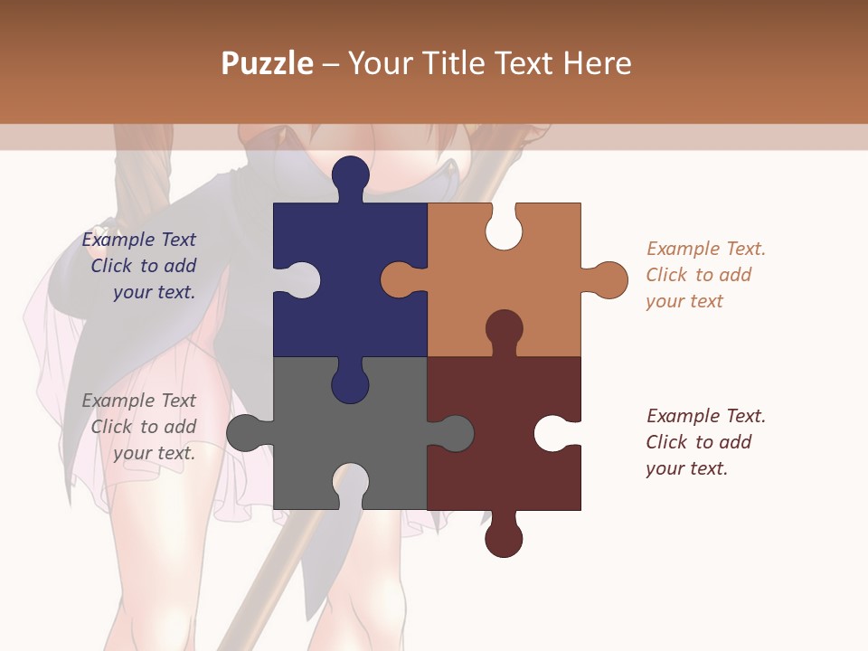 A Woman With A Sword Is Holding A Staff PowerPoint Template