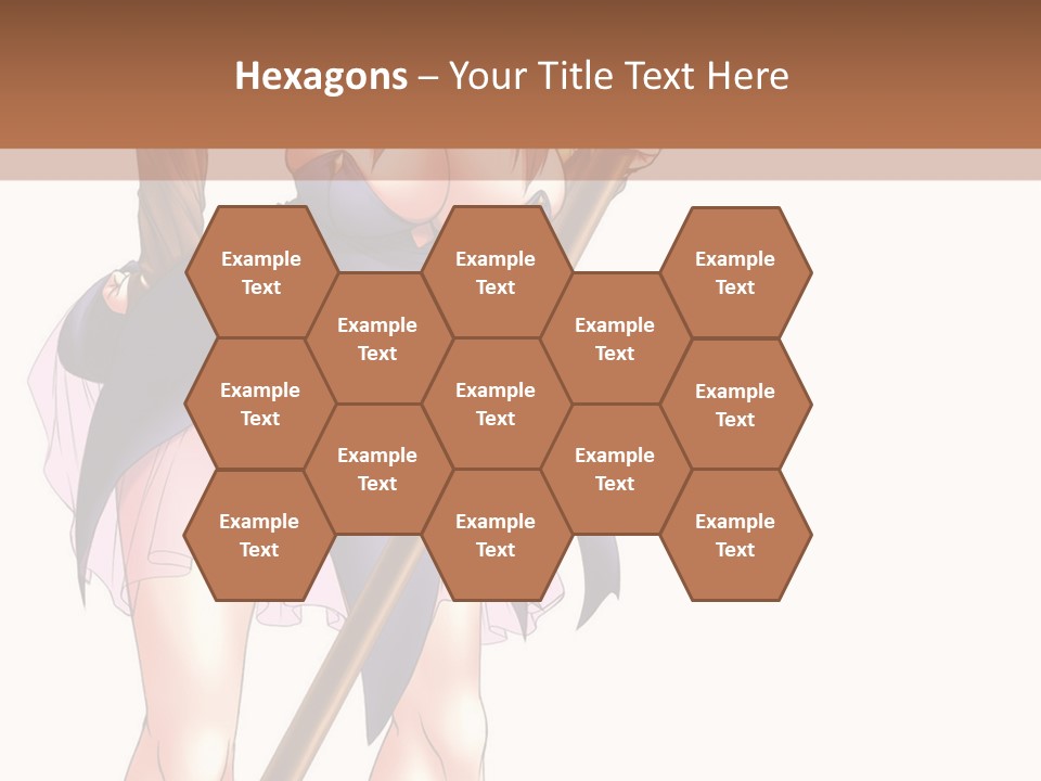 A Woman With A Sword Is Holding A Staff PowerPoint Template