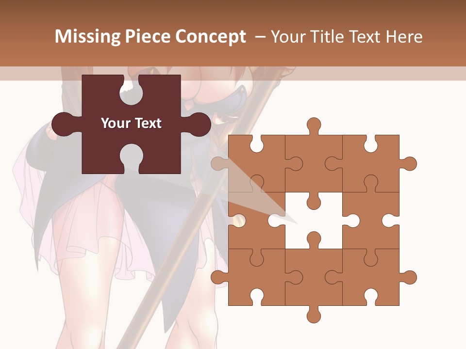 A Woman With A Sword Is Holding A Staff PowerPoint Template