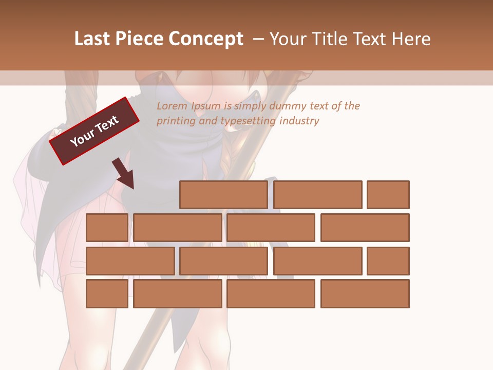 A Woman With A Sword Is Holding A Staff PowerPoint Template