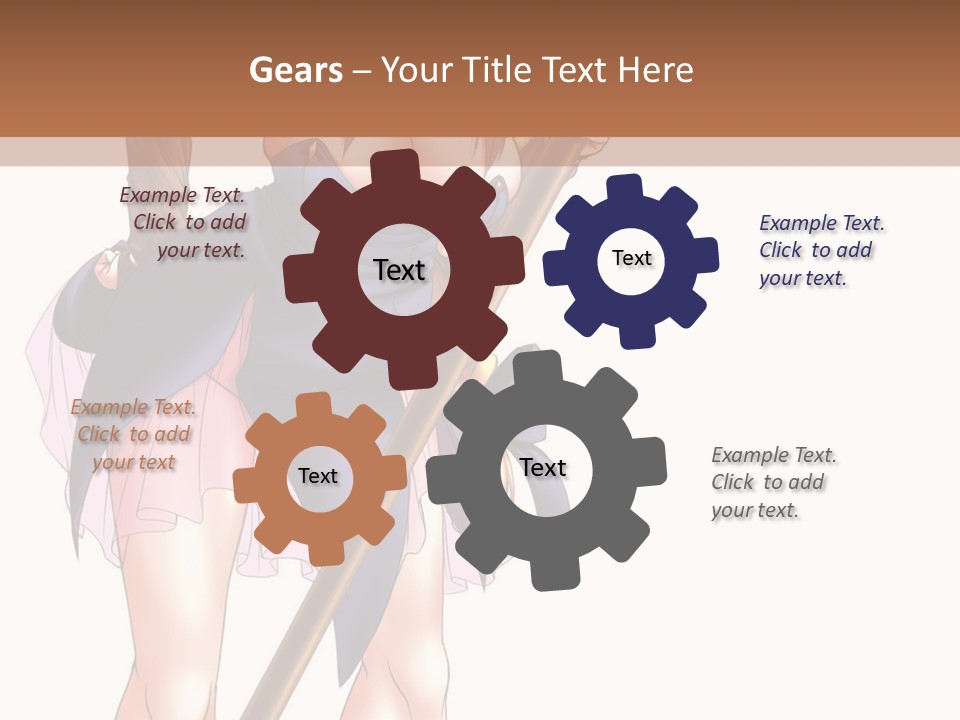 A Woman With A Sword Is Holding A Staff PowerPoint Template