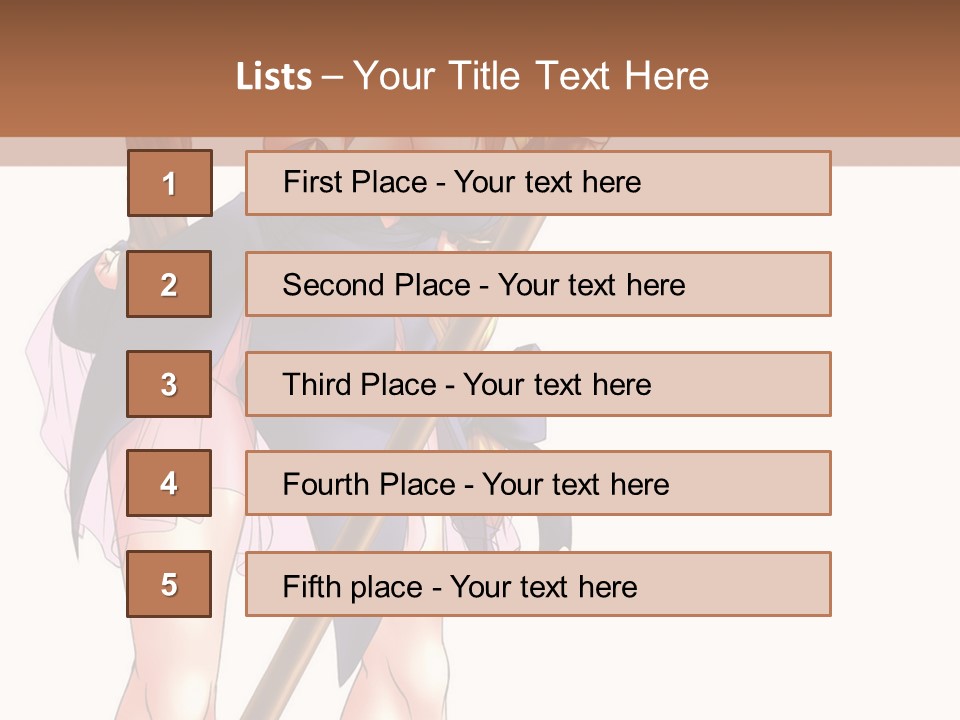 A Woman With A Sword Is Holding A Staff PowerPoint Template