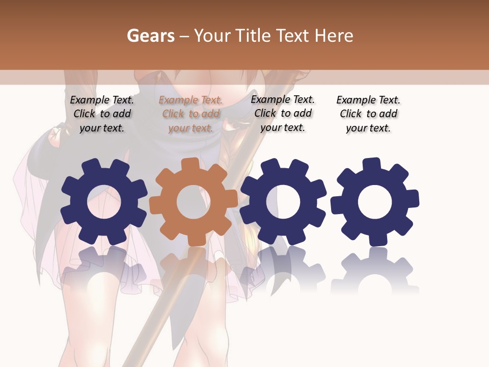 A Woman With A Sword Is Holding A Staff PowerPoint Template