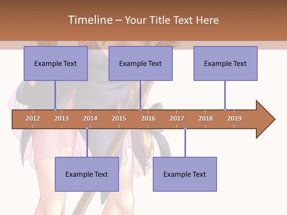 A Woman With A Sword Is Holding A Staff PowerPoint Template