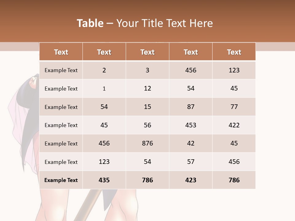 A Woman With A Sword Is Holding A Staff PowerPoint Template