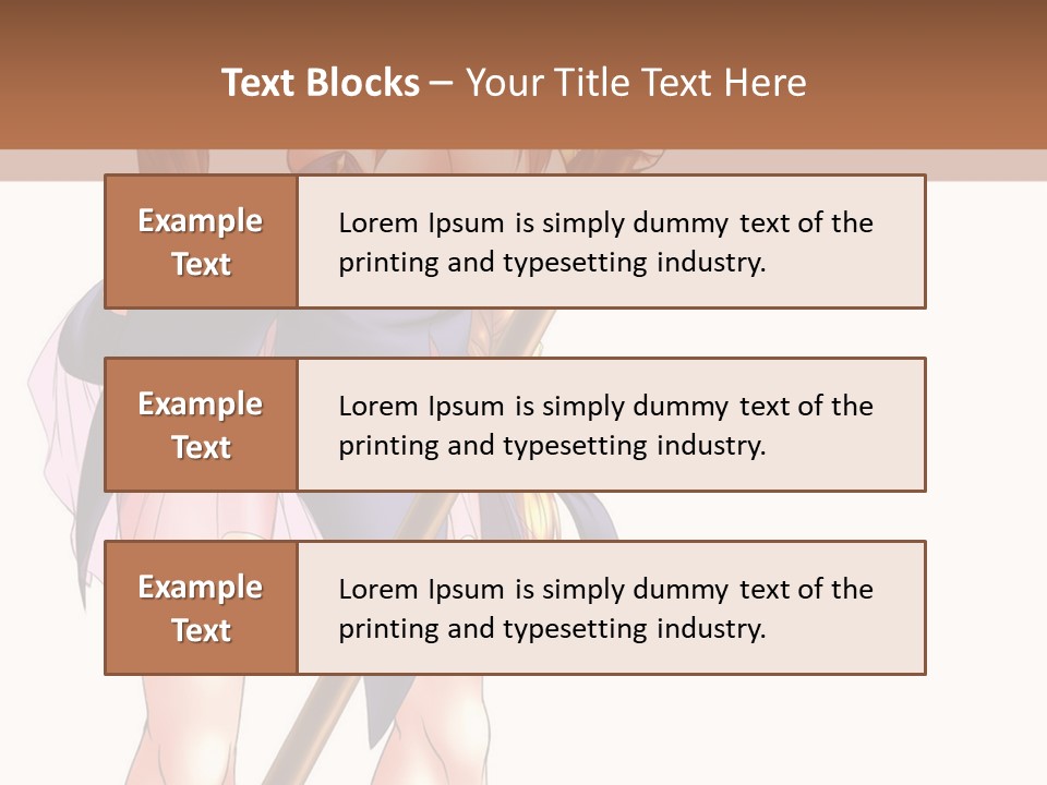 A Woman With A Sword Is Holding A Staff PowerPoint Template