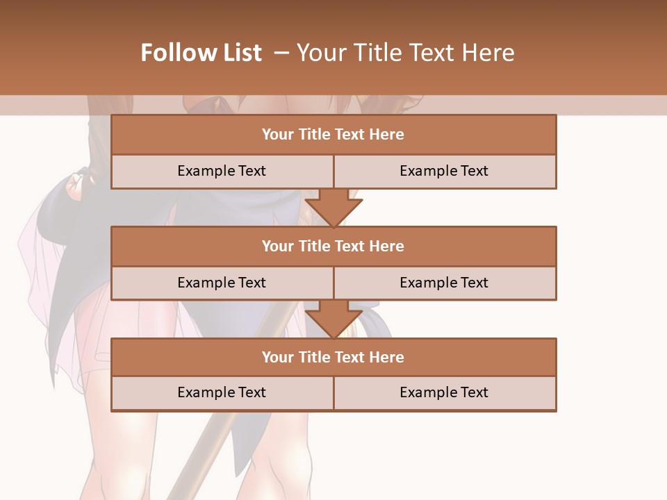 A Woman With A Sword Is Holding A Staff PowerPoint Template