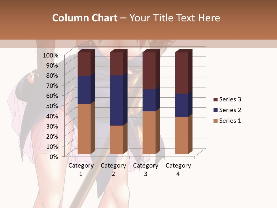 A Woman With A Sword Is Holding A Staff PowerPoint Template