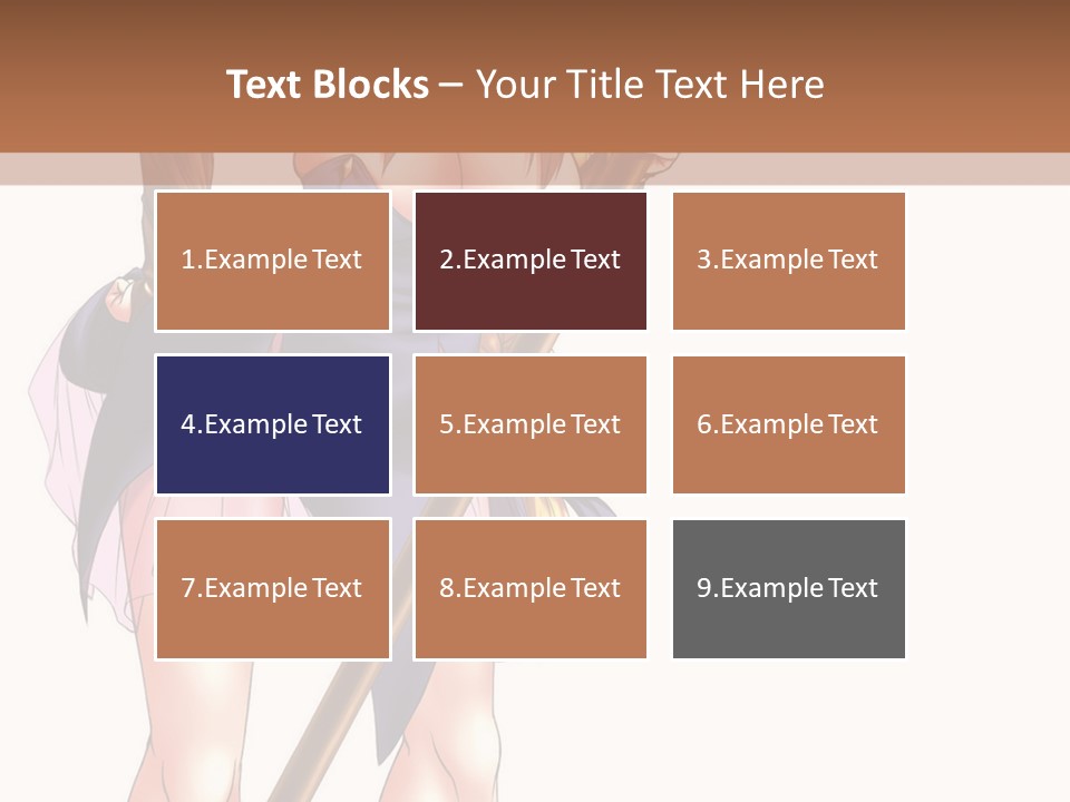 A Woman With A Sword Is Holding A Staff PowerPoint Template