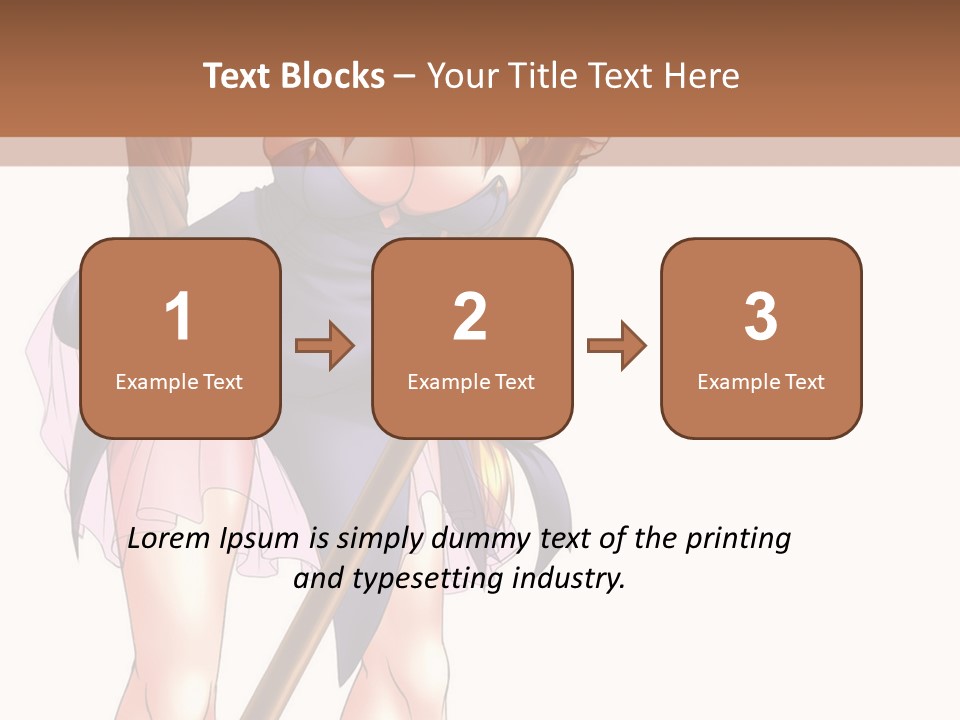 A Woman With A Sword Is Holding A Staff PowerPoint Template