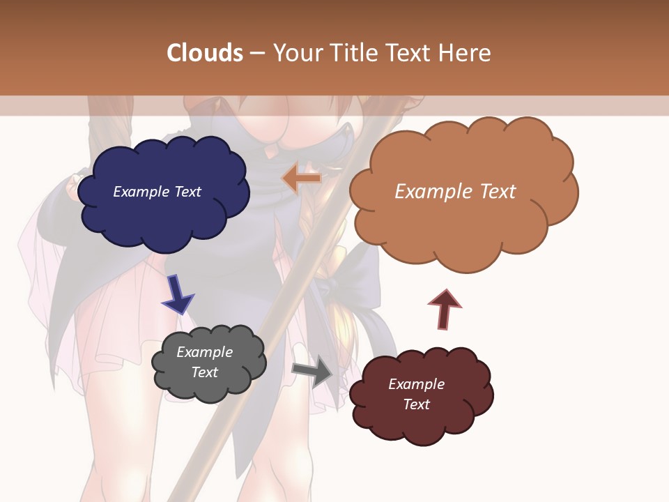 A Woman With A Sword Is Holding A Staff PowerPoint Template