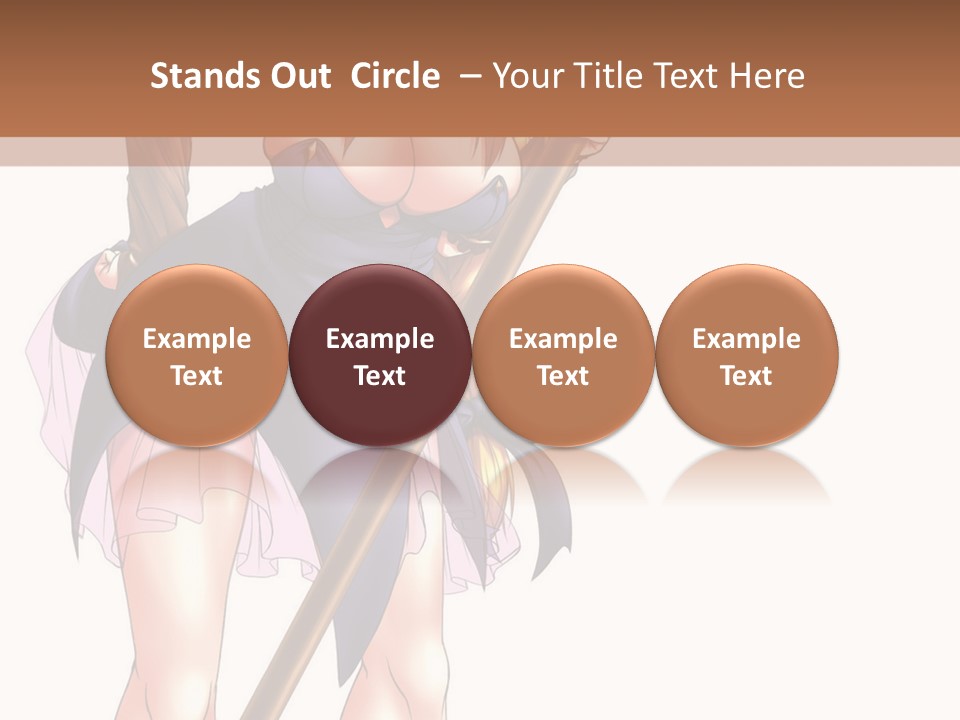 A Woman With A Sword Is Holding A Staff PowerPoint Template