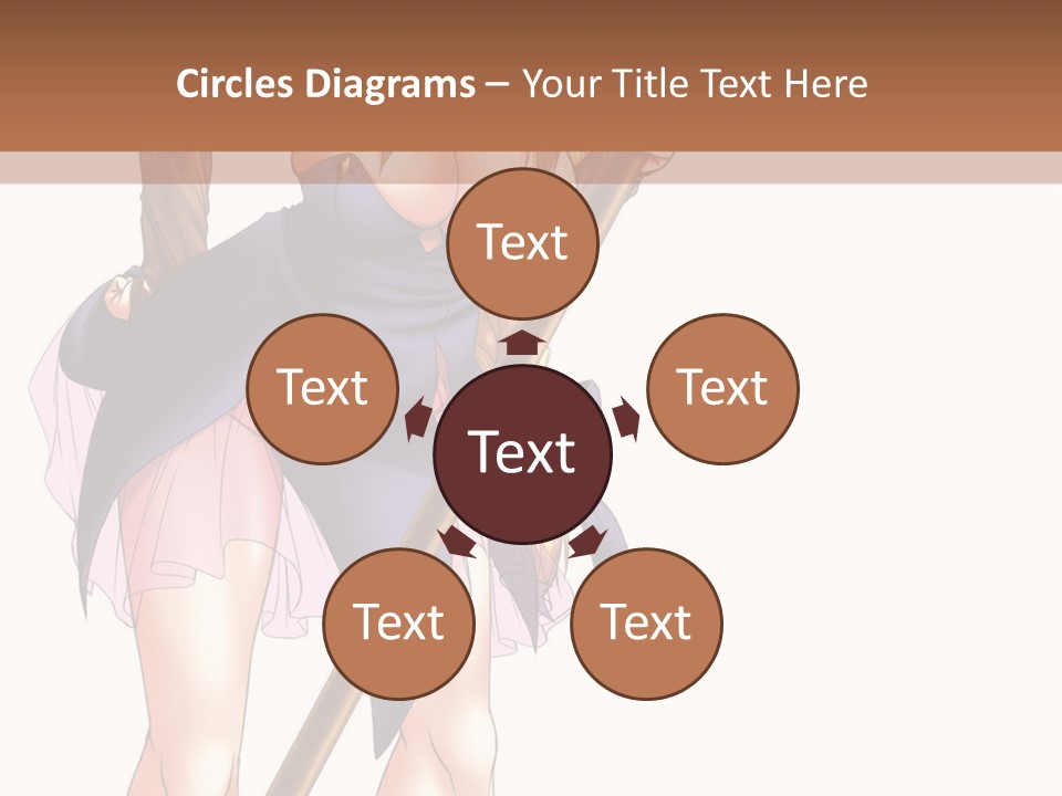 A Woman With A Sword Is Holding A Staff PowerPoint Template