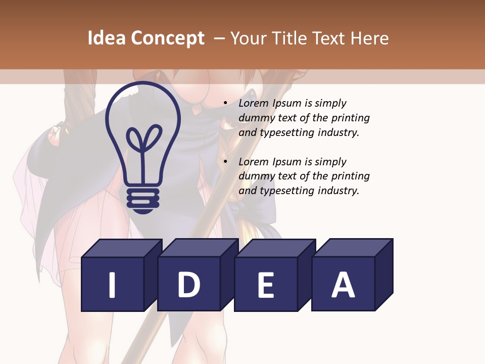 A Woman With A Sword Is Holding A Staff PowerPoint Template