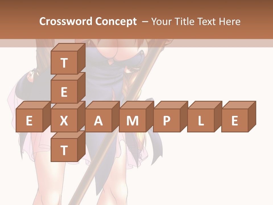 A Woman With A Sword Is Holding A Staff PowerPoint Template