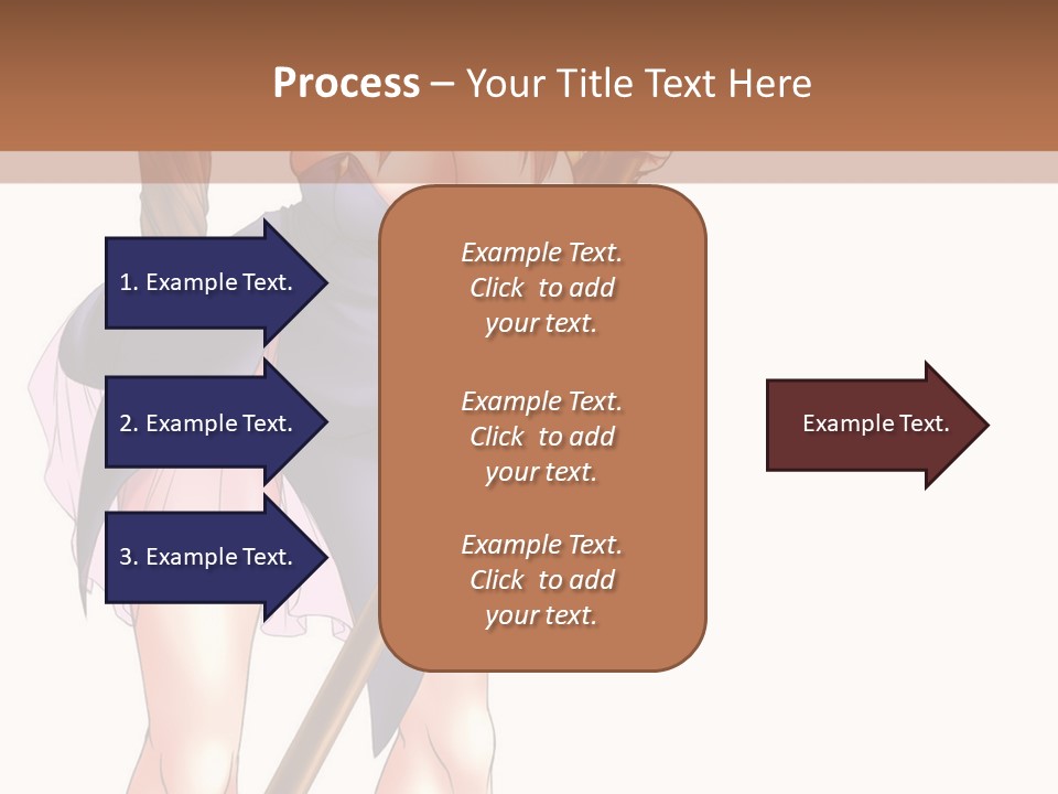 A Woman With A Sword Is Holding A Staff PowerPoint Template