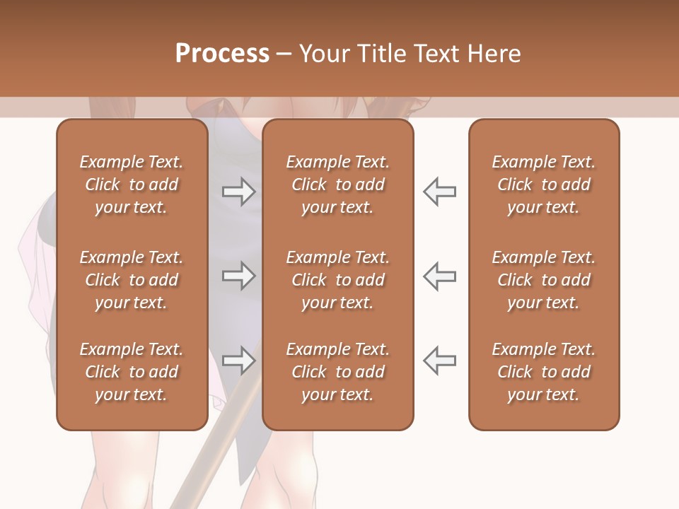 A Woman With A Sword Is Holding A Staff PowerPoint Template