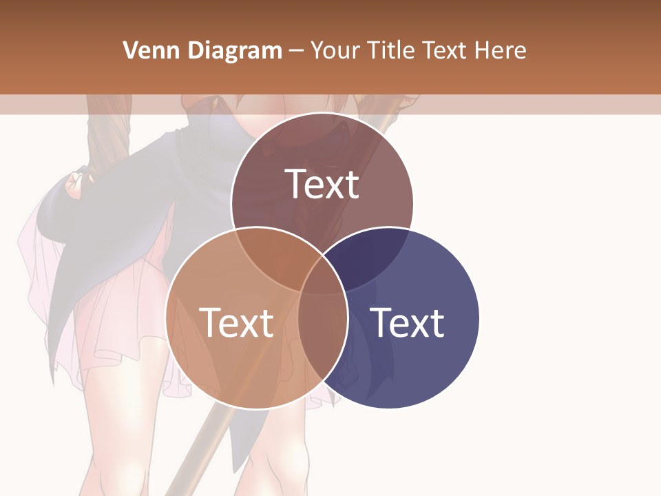 A Woman With A Sword Is Holding A Staff PowerPoint Template