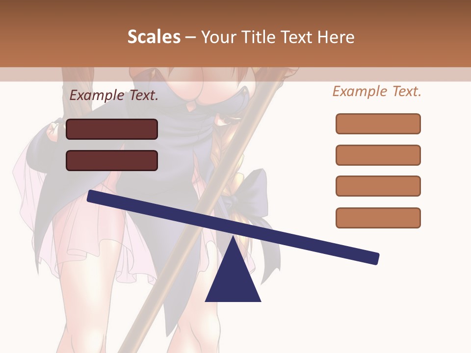 A Woman With A Sword Is Holding A Staff PowerPoint Template