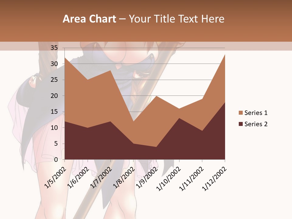 A Woman With A Sword Is Holding A Staff PowerPoint Template