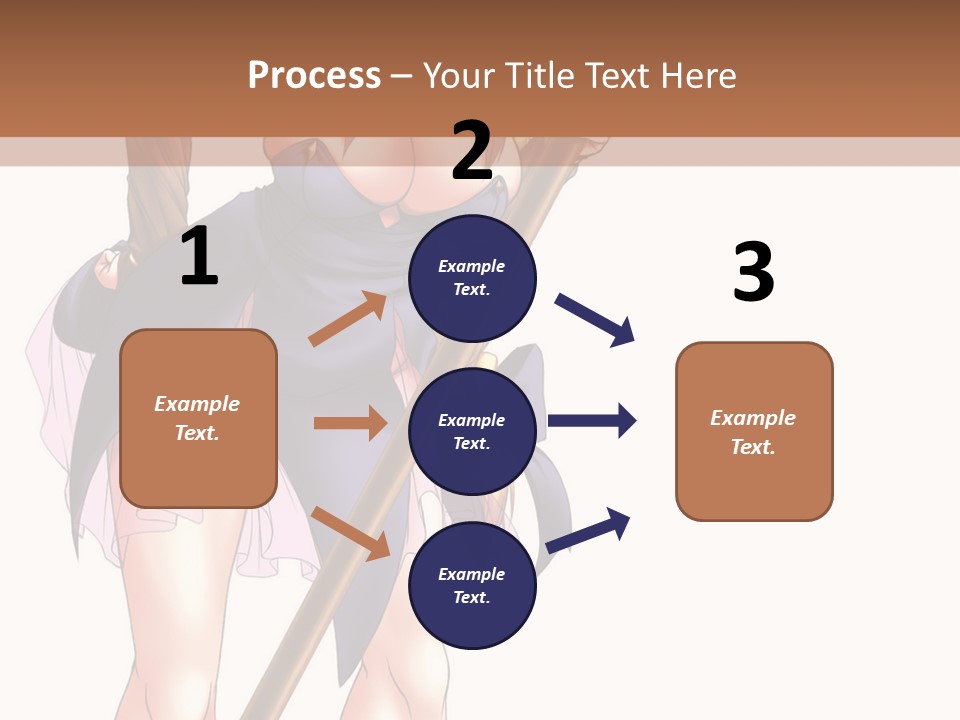 A Woman With A Sword Is Holding A Staff PowerPoint Template
